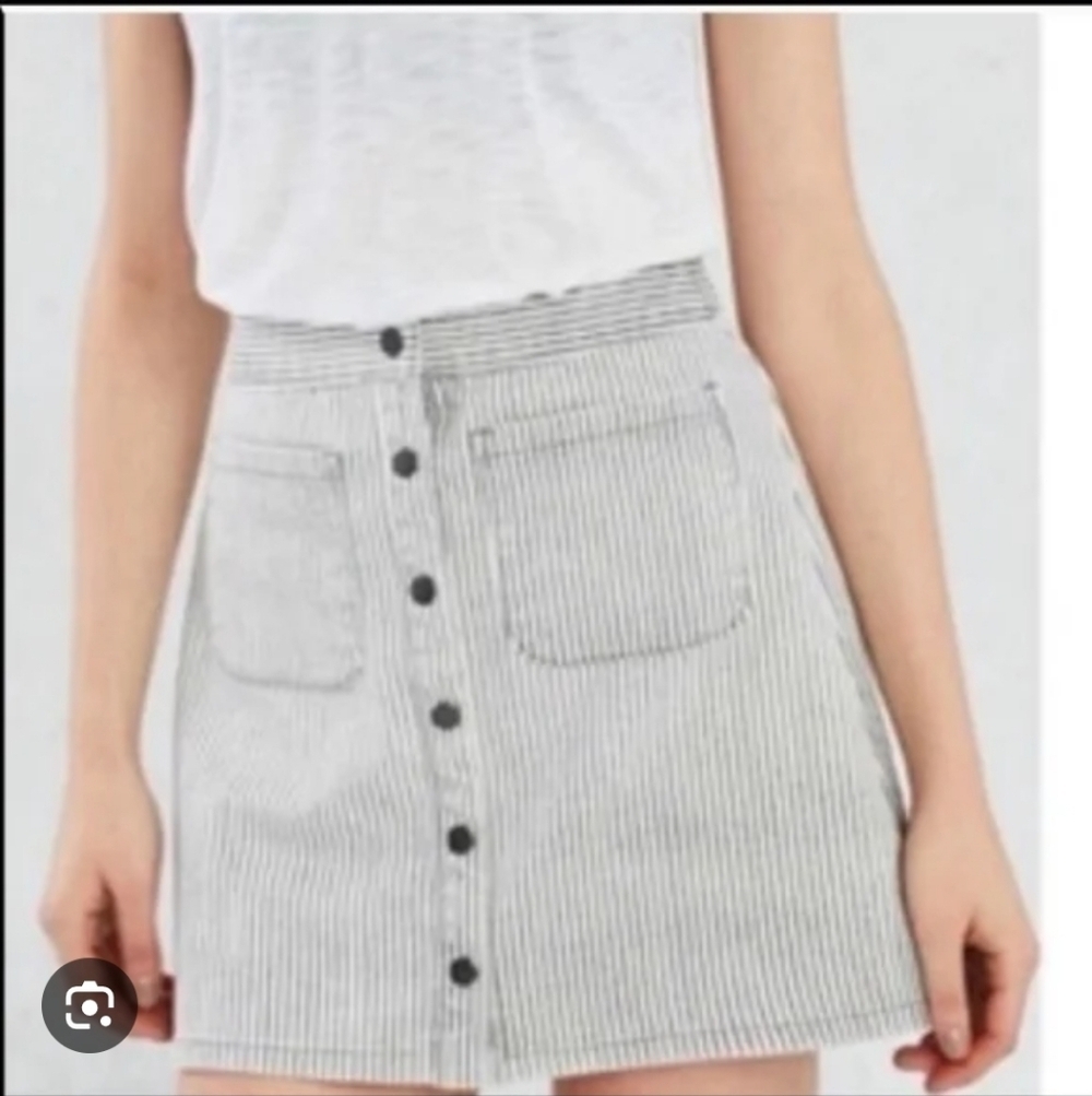 Urban Outfitters Kimchi Blue Striped But Down Mini Skirt
